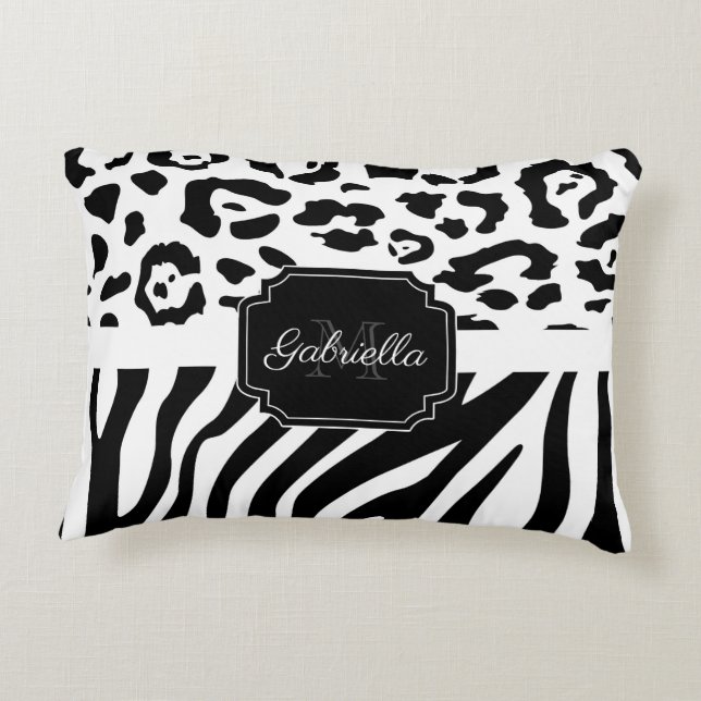 Lepard Print / Zebra Print Decorative Cushion (Back)