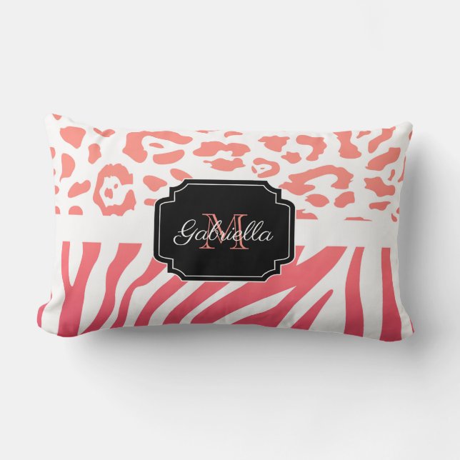 Lepard Print / Zebra Print Lumbar Cushion (Front)