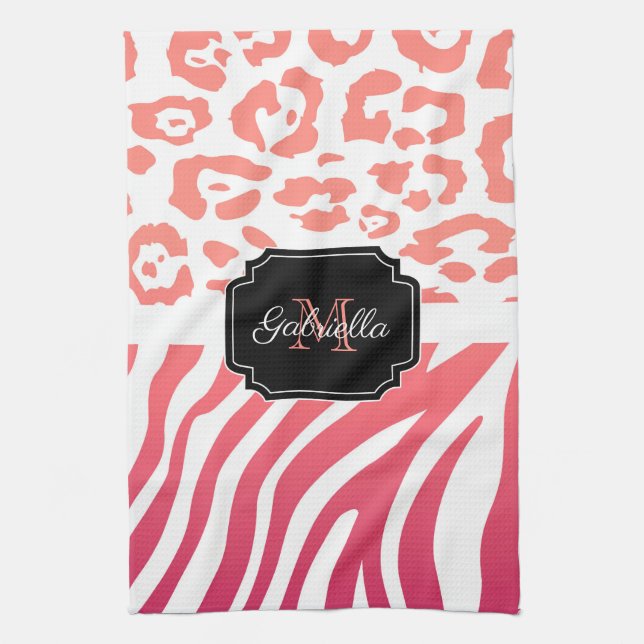 Lepard Print / Zebra Print Tea Towel (Vertical)