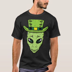 Leprechaun Alien Head St Patricks Day Space Men Wo T-Shirt