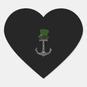 Leprechaun Anchor Shamrocks Cruise Squad St. Patri Heart Sticker