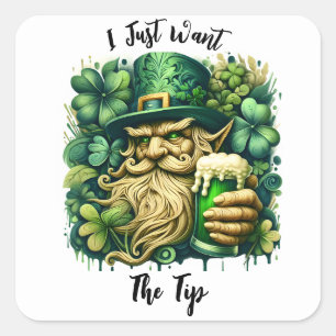 Leprechaun And Beer Square Sticker