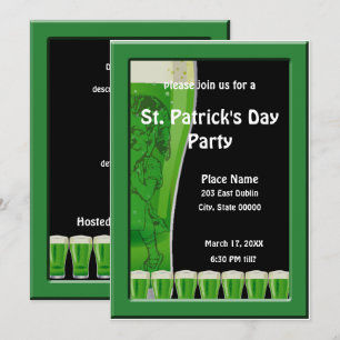 Leprechaun and Green Beer St. Patrick's Day Party Invitation