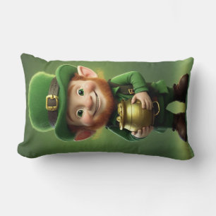 Leprechaun and Pot of Gold Lumbar Pillow