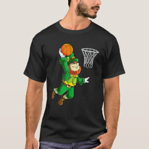 Leprechaun Basketball Dunk St Patricks Day Boys Me T-Shirt