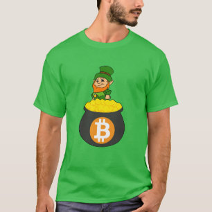 Leprechaun Bitcoin Pot Of Gold St Patricks Day T-Shirt