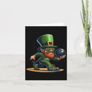 Leprechaun Bowling Bowler Tee St.patricks Day Kids Card