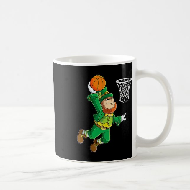 Leprechaun Bysketbyll Dunk St Patricks Day Boys Me Coffee Mug (Right)