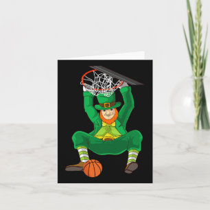 Leprechaun Bysketbyll St Patricks Day Kids Boys Card