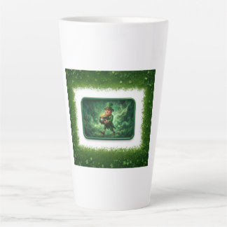 Leprechaun Carrying Pot Of Gold Latte Mug