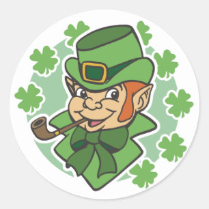 Leprechaun Cartoon St. Patrick's Day Classic Round Sticker
