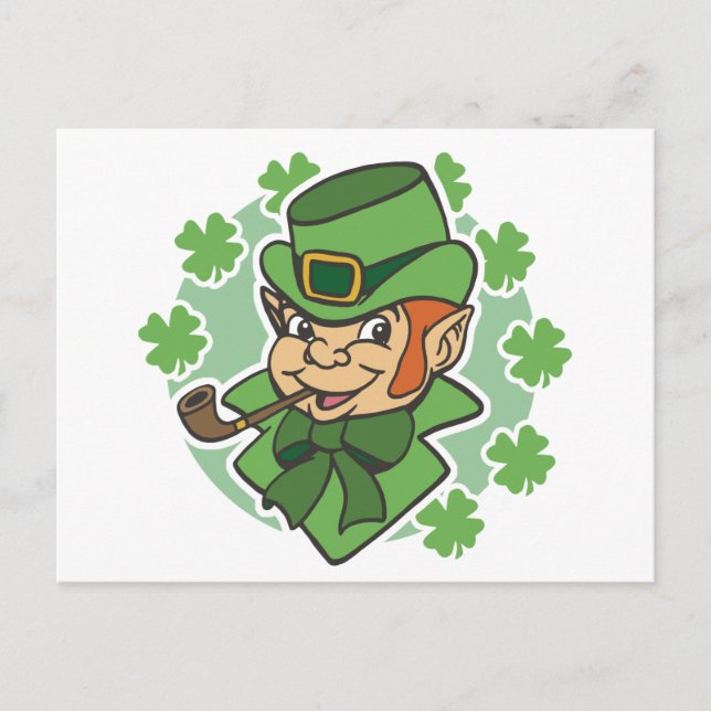 Leprechaun Cartoon St. Patrick's Day Postcard (Front)