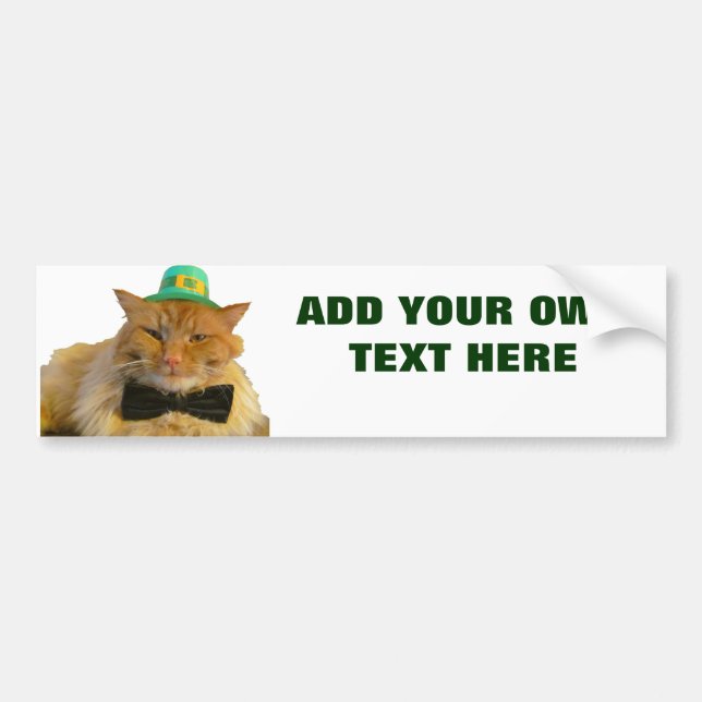 Leprechaun Cat with your text Bumper Sticker (Front)