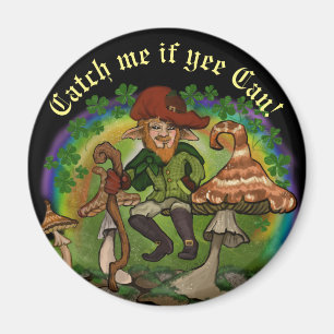 Leprechaun, Catch me if yee Can! Button Magnet