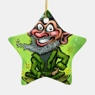 Leprechaun Ceramic Ornament