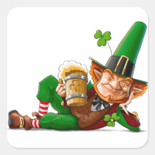 Leprechaun Cheer Square Sticker
