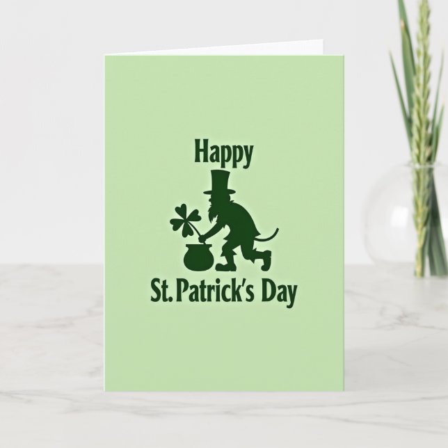Leprechaun Clover Pattern Card (Front)