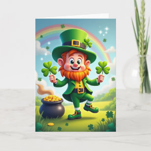 Leprechaun Clover Scene Card