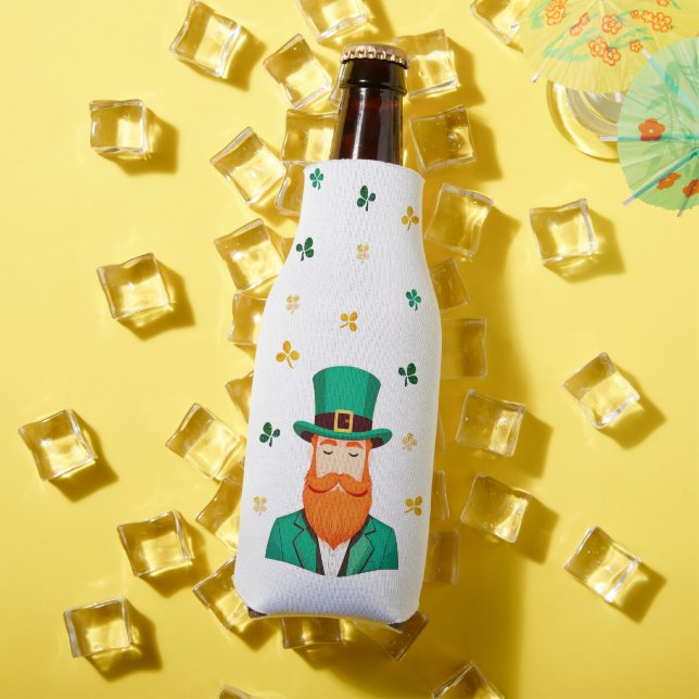 Leprechaun Clover Shamrock Patrick's Day Bottle Cooler (In Situ Summer)