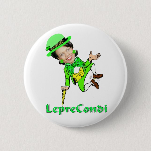 Leprechaun Condoleezza St. Patrick's Day 6 Cm Round Badge (Front)
