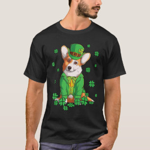 Leprechaun Corgi St Patrick's Day Shamrock Dog   T-Shirt