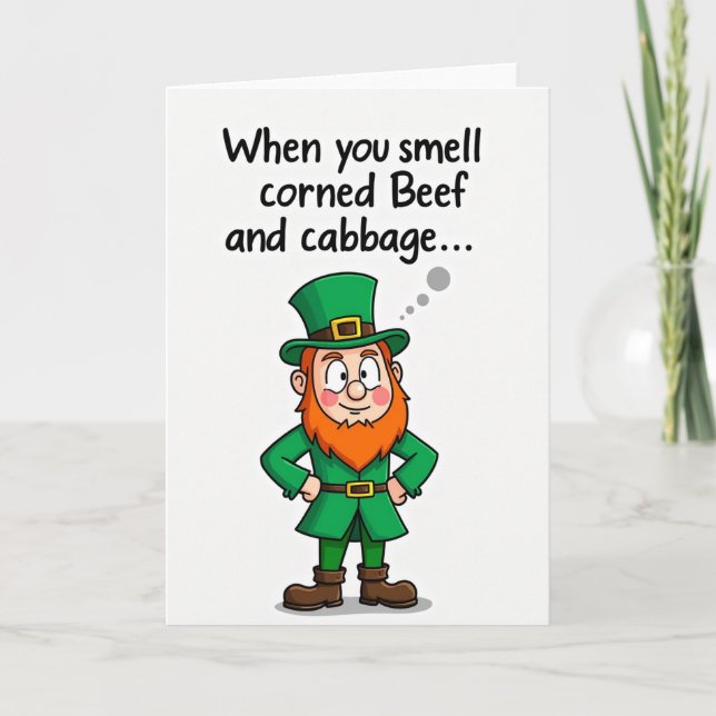 Leprechaun Corned Beef Card (Front)