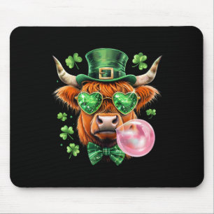 Leprechaun Cow Blowing Bubble St Patricks Day Luck Mouse Pad