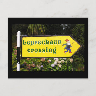 Leprechaun Crossing Postcard