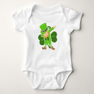 Leprechaun Dab Dance St Patricks Day Baby Shower Baby Bodysuit