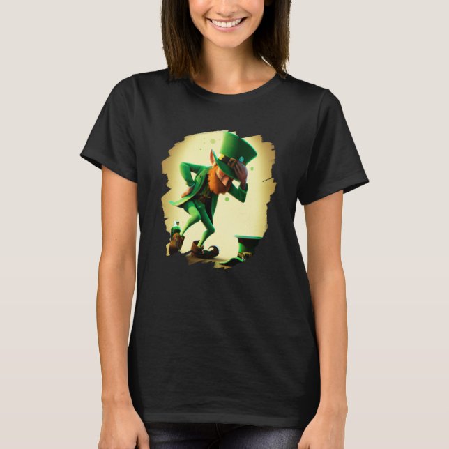 Leprechaun Dabbing Dancing Dance St Patricks Day   T-Shirt (Front)