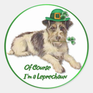 Leprechaun Dog Classic Round Sticker