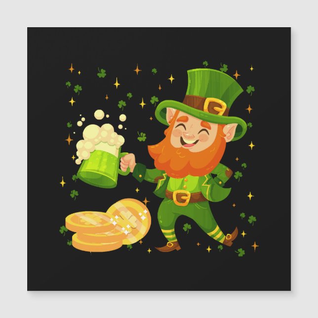 Leprechaun Drinking Beer St. Patrick's Day (Front)