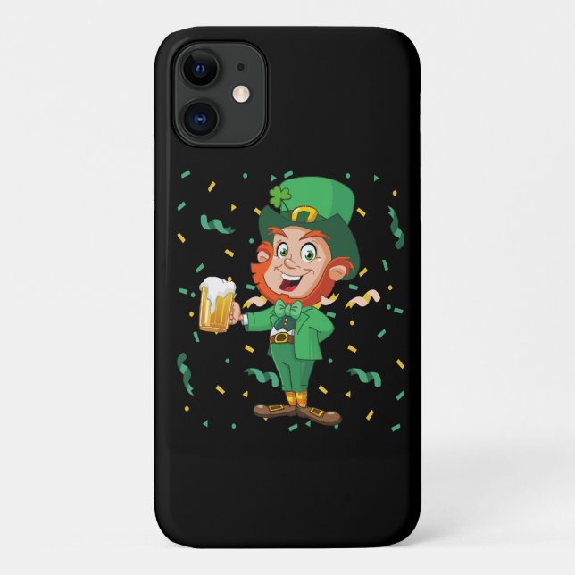 Leprechaun Drinking Beer St. Patrick's Day Case-Mate iPhone Case (Back)