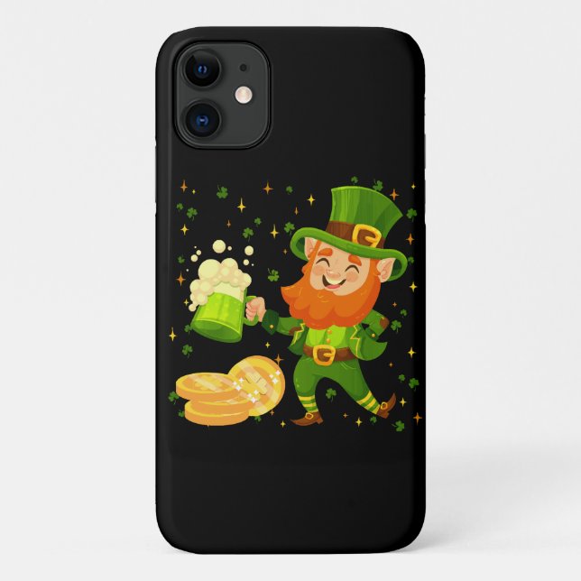 Leprechaun Drinking Beer St. Patrick's Day Case-Mate iPhone Case (Back)