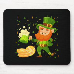 Leprechaun Drinking Beer St. Patrick's Day Mouse Pad