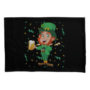 Leprechaun Drinking Beer St. Patrick's Day Pillowcase