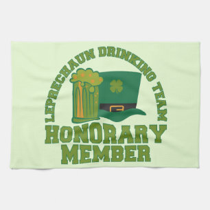 Leprechaun Drinking Team kitchen towel