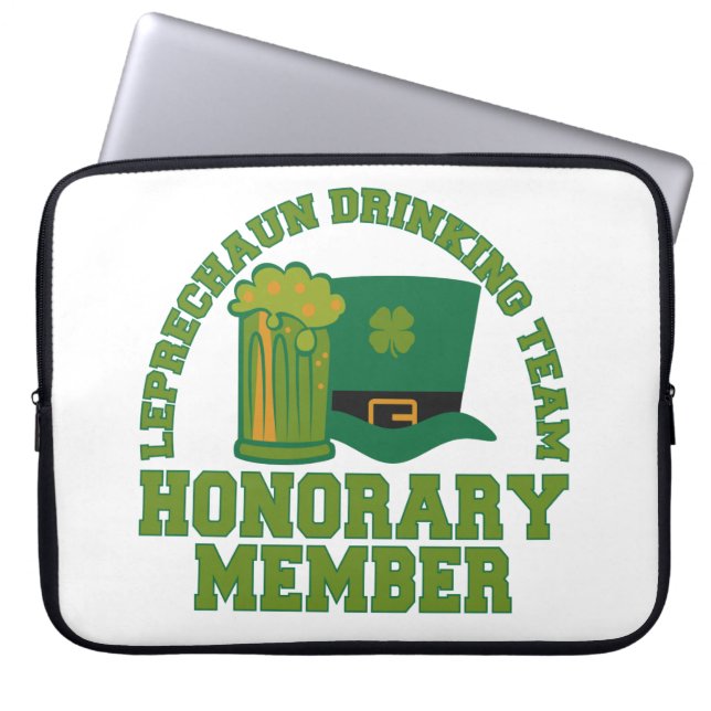 Leprechaun Drinking Team laptop sleeve (Front)