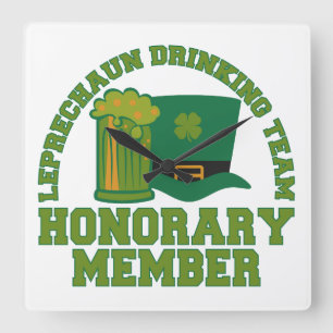 Leprechaun Drinking Team wall clock