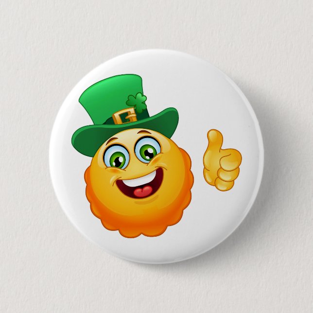 leprechaun emoji 6 cm round badge (Front)