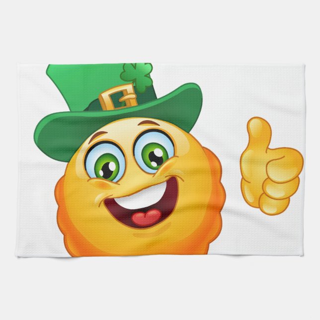 leprechaun emoji tea towel (Horizontal)