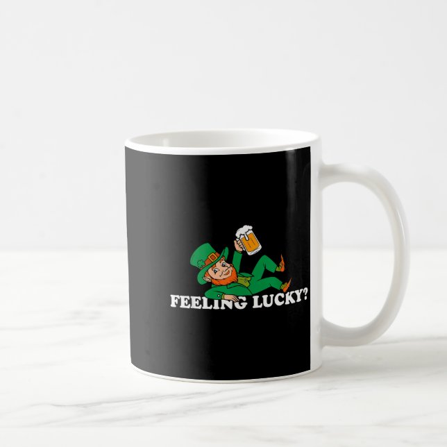 Leprechaun feeling lucky st patrick's day  coffee mug (Right)