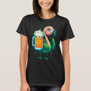 Leprechaun Flamingo Beer Irish Flamingo St Patrick T-Shirt