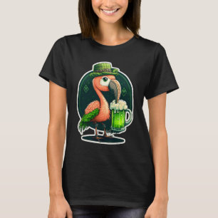 Leprechaun Flamingo Beer Irish Flamingo St Patrick T-Shirt