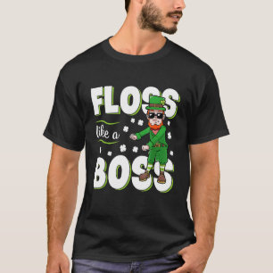 Leprechaun Floss Like A Boss St Patricks Day Boys  T-Shirt
