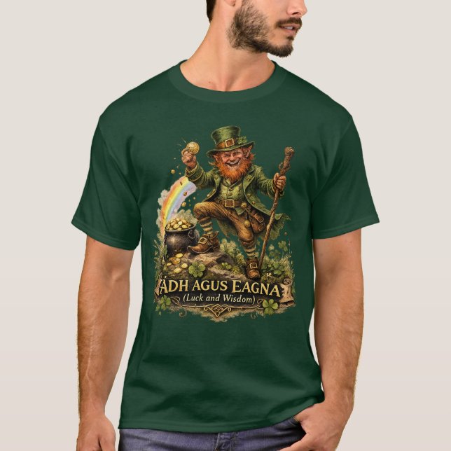 Leprechaun Folklore - Luck and Wisdom  T-Shirt (Front)