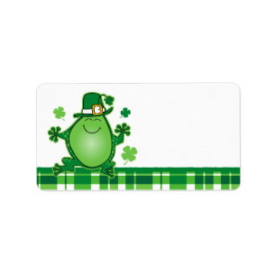 Leprechaun Frog Name Tag Label