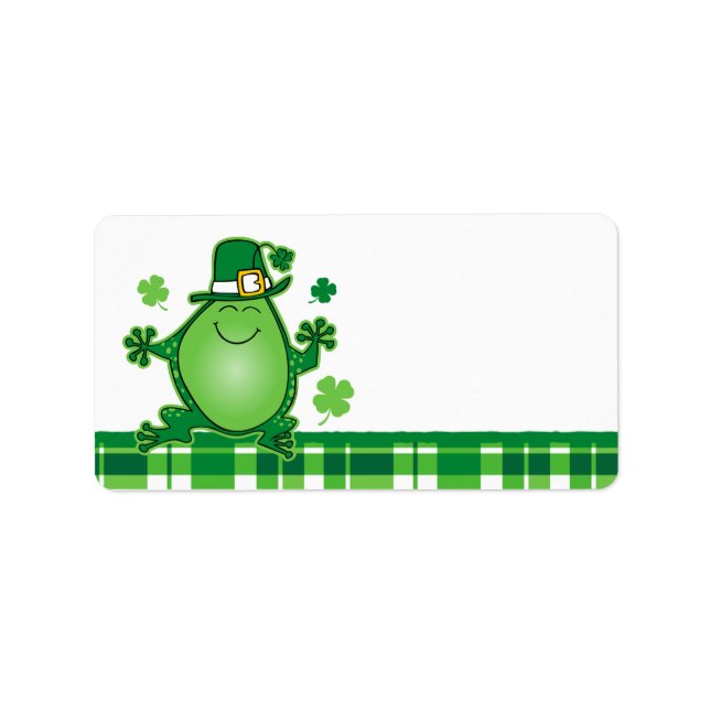 Leprechaun Frog Name Tag Label (Front)