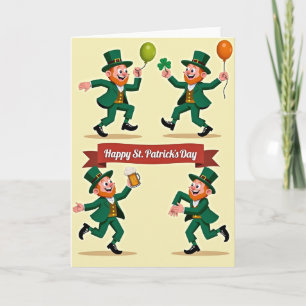Leprechaun Fun Retro Vector Art Card