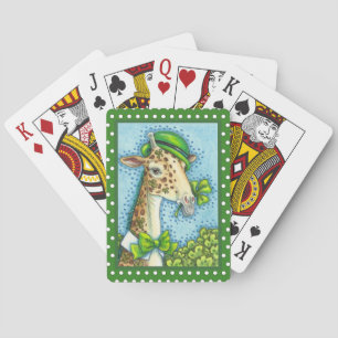 LEPRECHAUN GIRAFFE, COLORFUL ST. PATRICK'S DAY PLAYING CARDS
